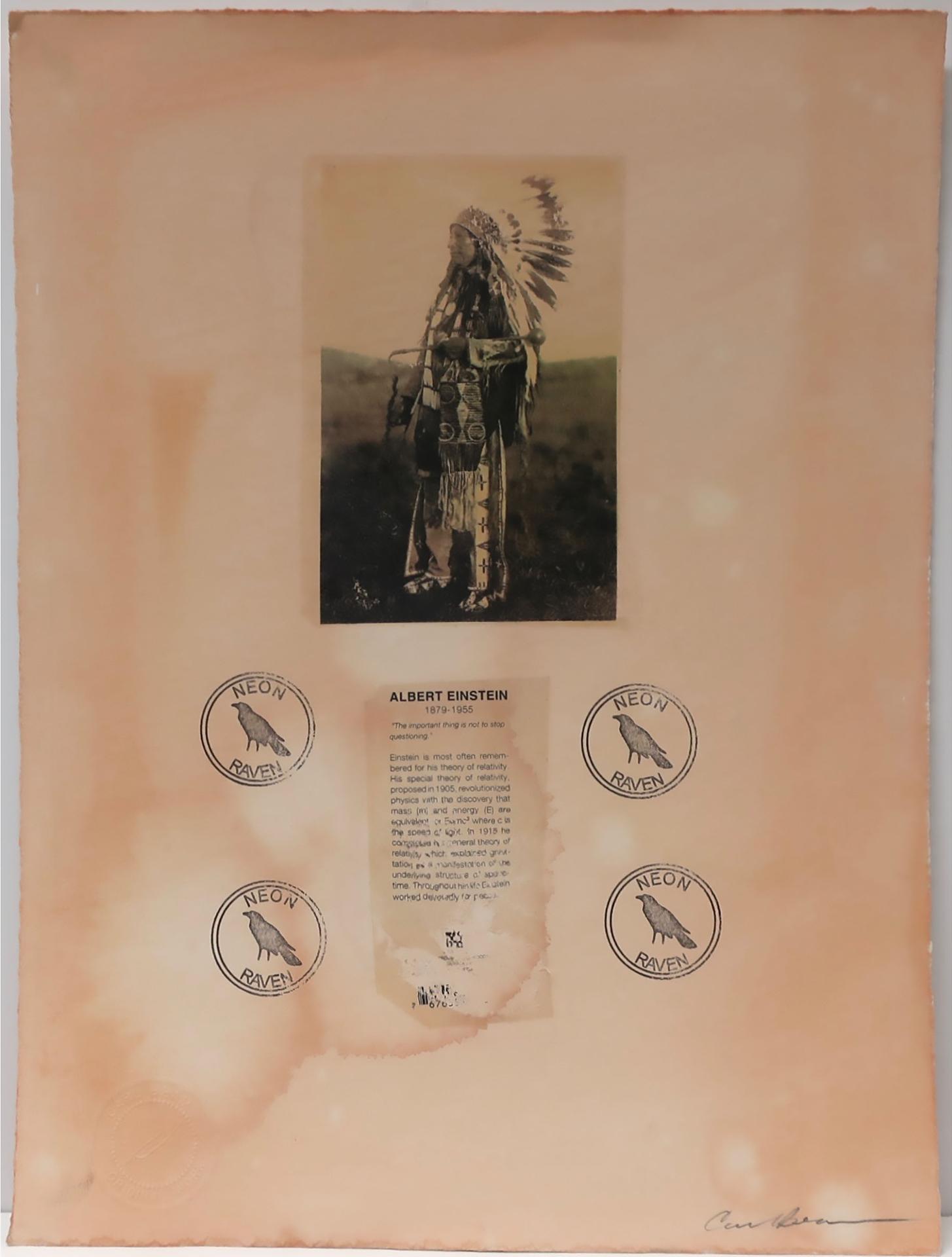 Carl Beam (1943-2005) - Untitled (Indigenous Chief - Albert Einstein)