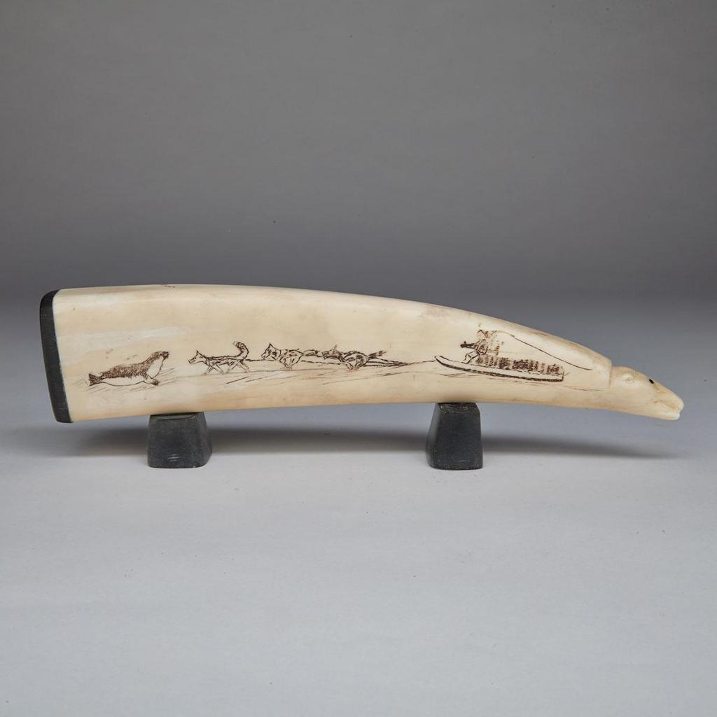 Markosie (1922) - Etched Tusk Decorated With Arctic Motifs