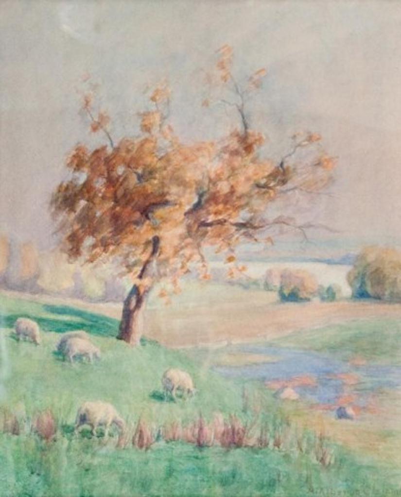 Mary Alberta Cleland (1876-1960) - Grazing Sheep, Late Summer