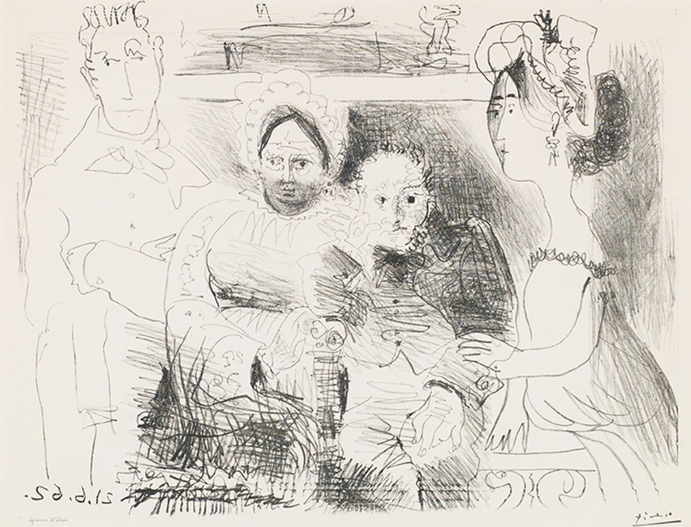 Pablo Ruiz Picasso (1881-1973) - Portrait de Famille, Homme aux Bras croisés (BL 1029 M.383)