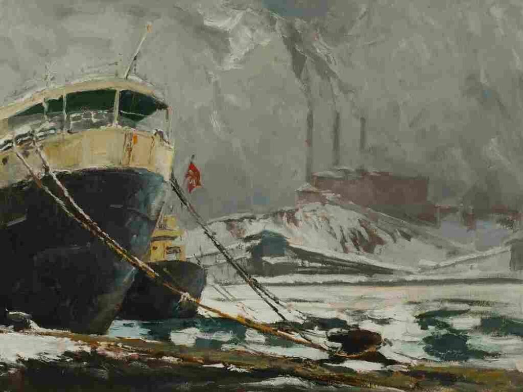 Guttorn Otto (1919-2012) - Winter Morning, Toronto Harbour