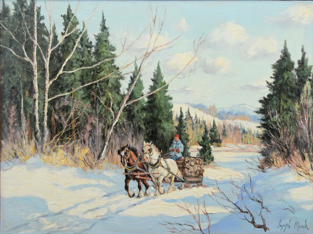 Joseph Monk (1908-1984) - Hauling Cordwood