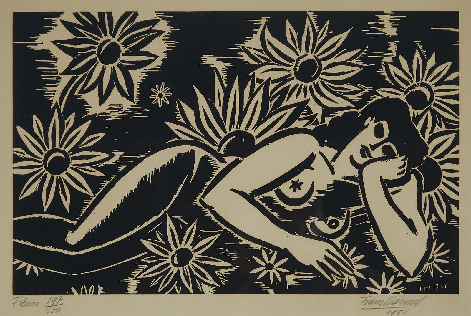 Frans Masereel (1889-1972) - FLEURS, 1951