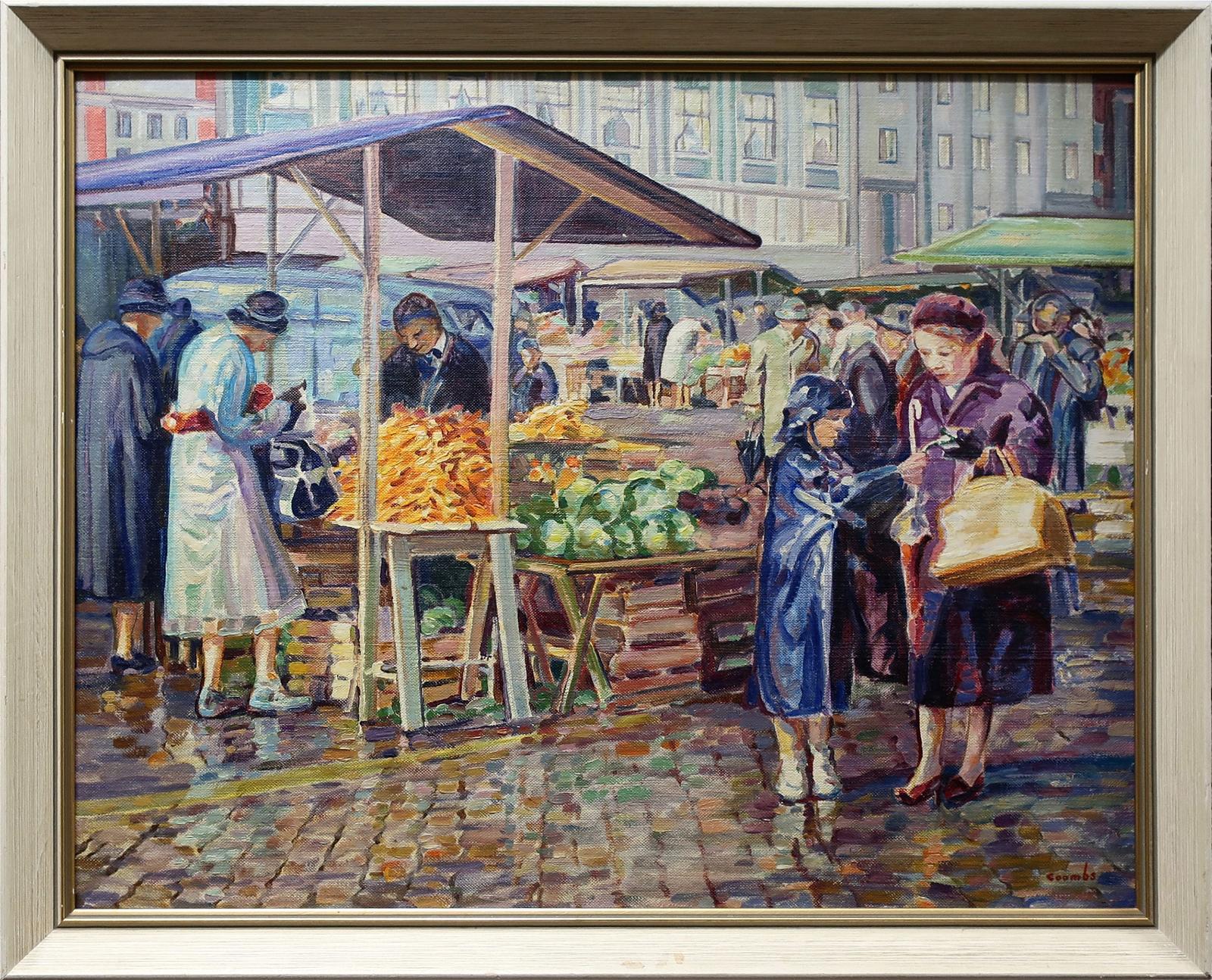 Edith Grace (Lawson) Coombs (1890-1986) - Vegetable Market, Bergen, Norway