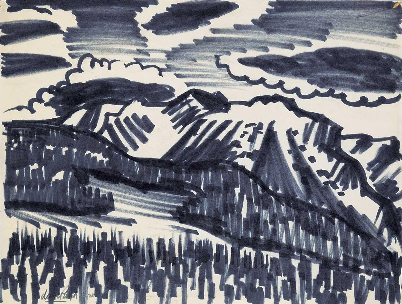 David Pugh (1946-1994) - Untitled - Stormy Mountain