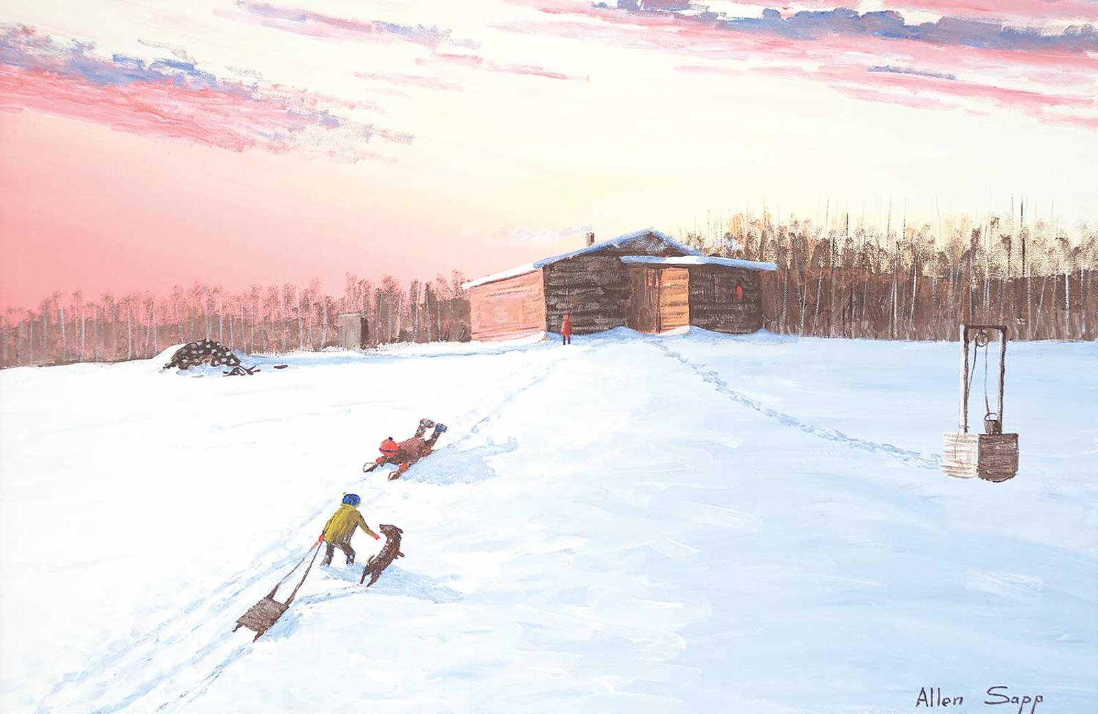 Allen Fredrick Sapp (1929-2015) - Untitled - Going Sledding