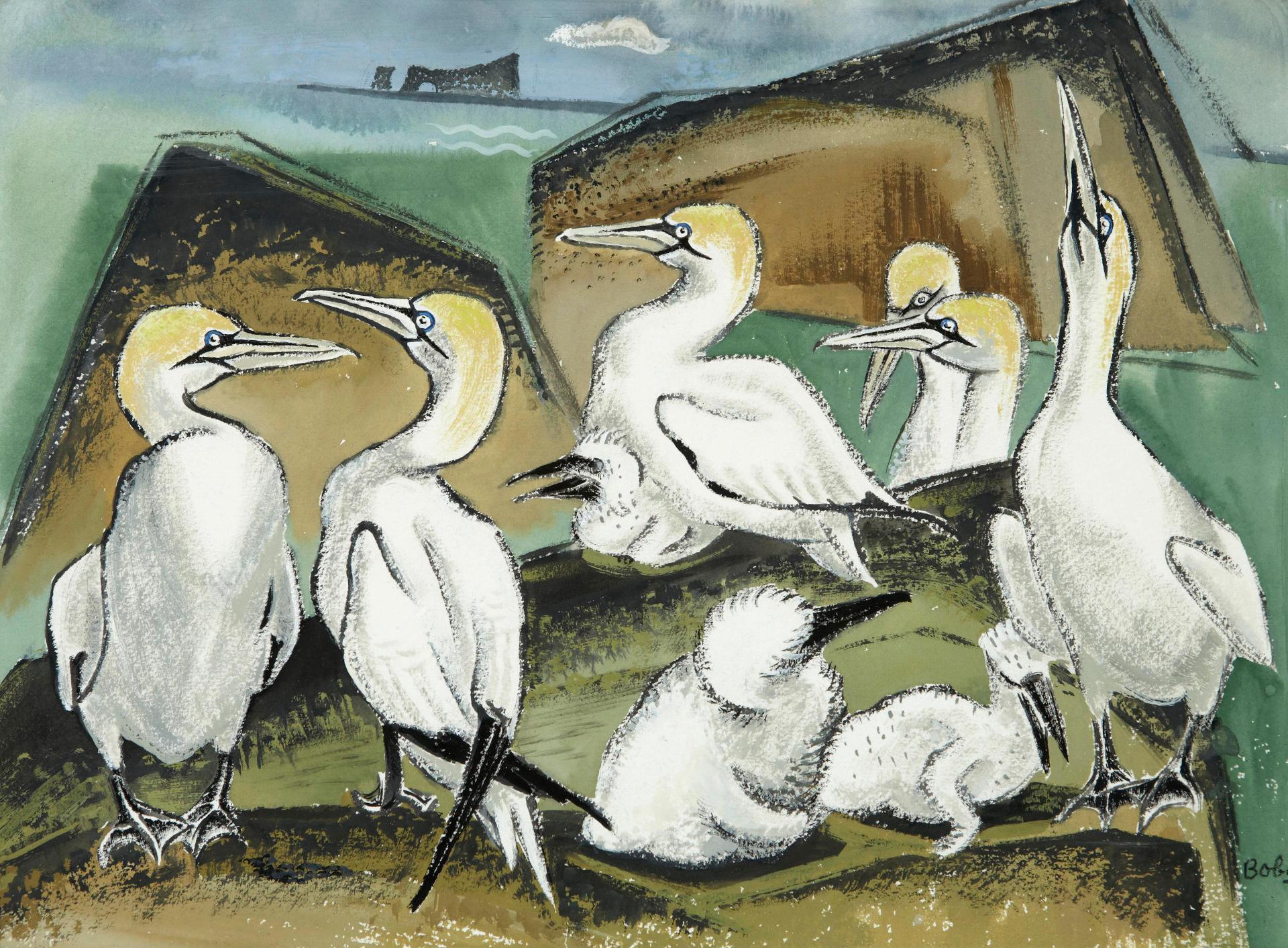 Bobs (Zema Barbara) Cogill Haworth (1900-1988) - Gannets, Bonaventure No. II