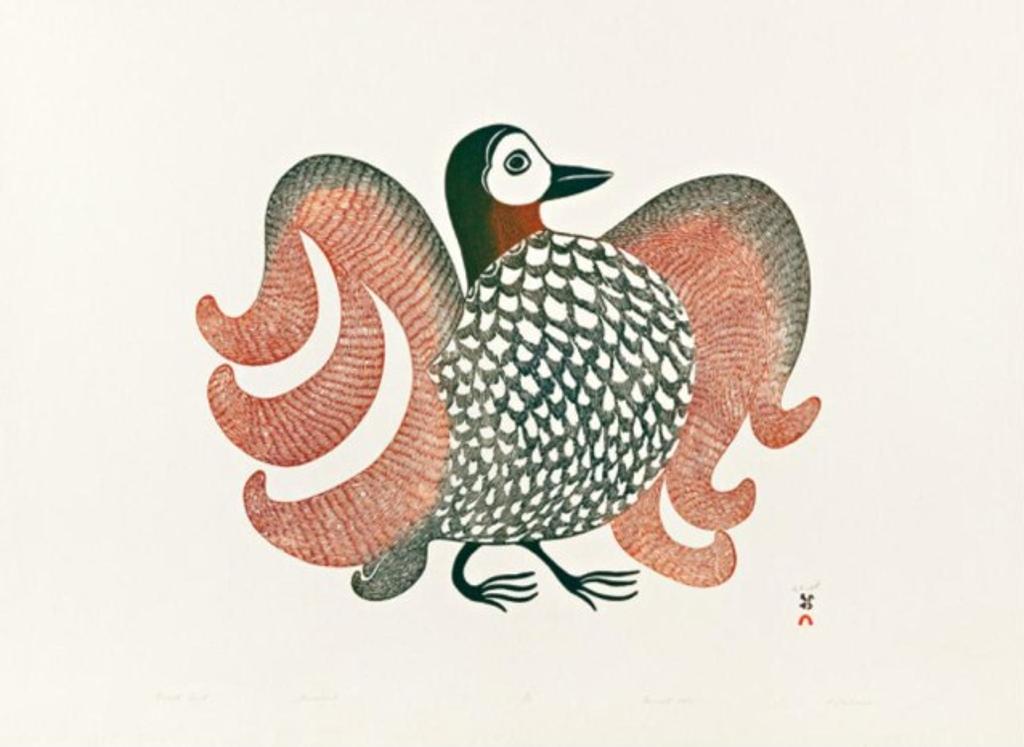 Pitaloosie Saila (1942-2021) - Proud Bird, 1975 #25, stonecut, 6/50, 24.75 x 34 in, 62.9 x 86.4 cm