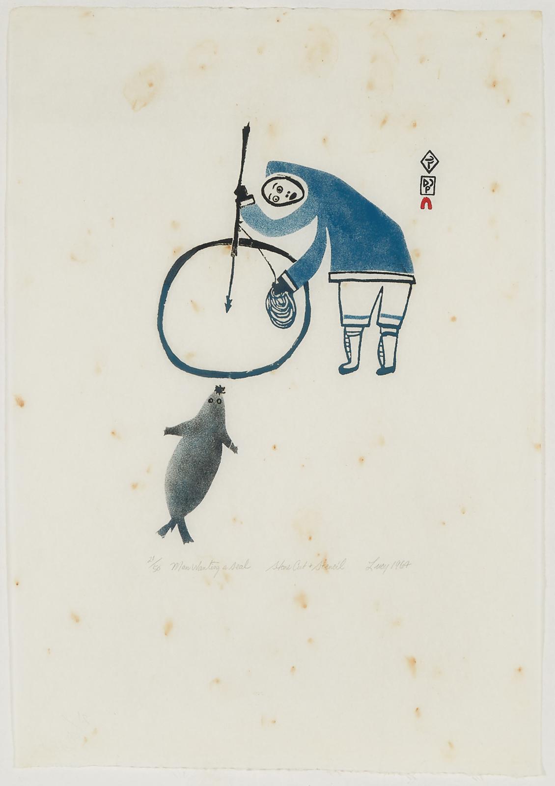 Lucy Qinnuayuak (1915-1982) - Man Wanting A Seal