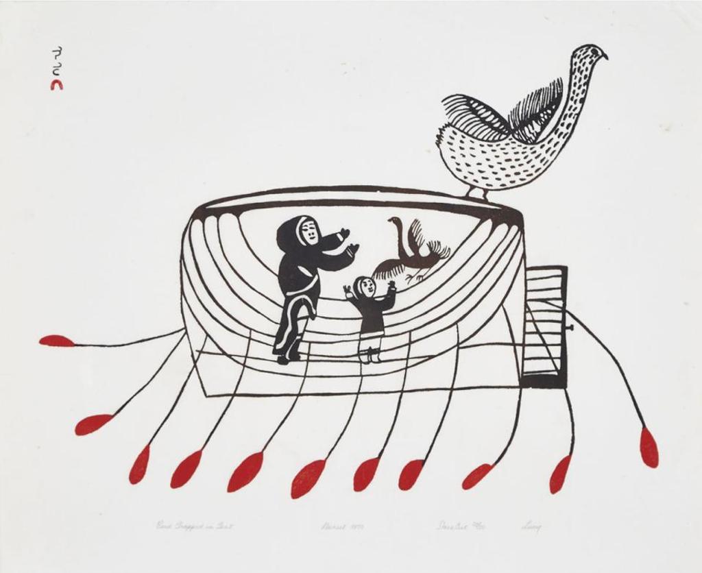 Lucy Qinnuayuak (1915-1982) - Bird Trapped In Net