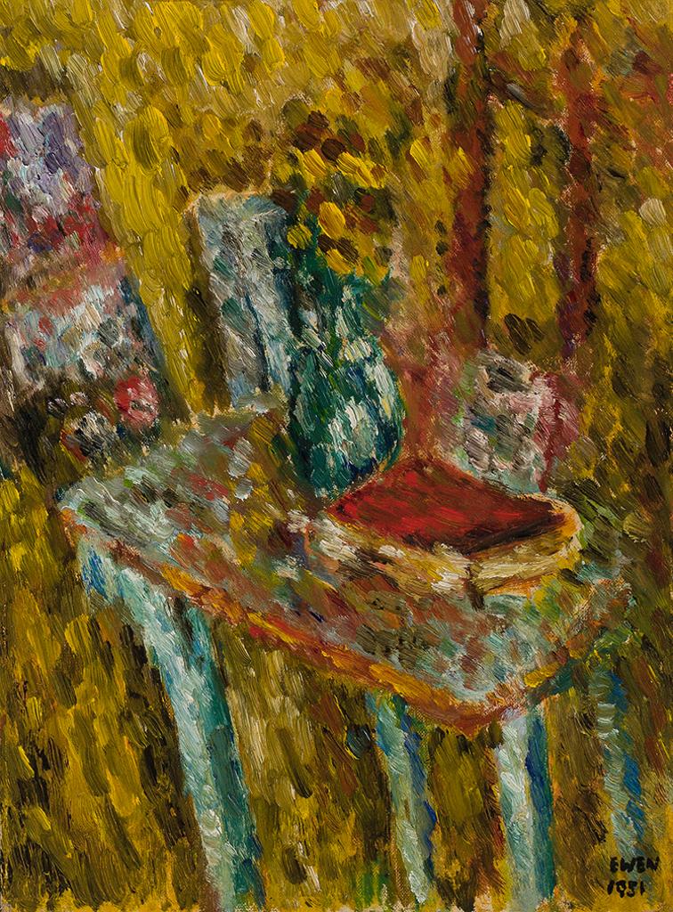 William Paterson Ewen (1925-2002) - Interior with Flowers