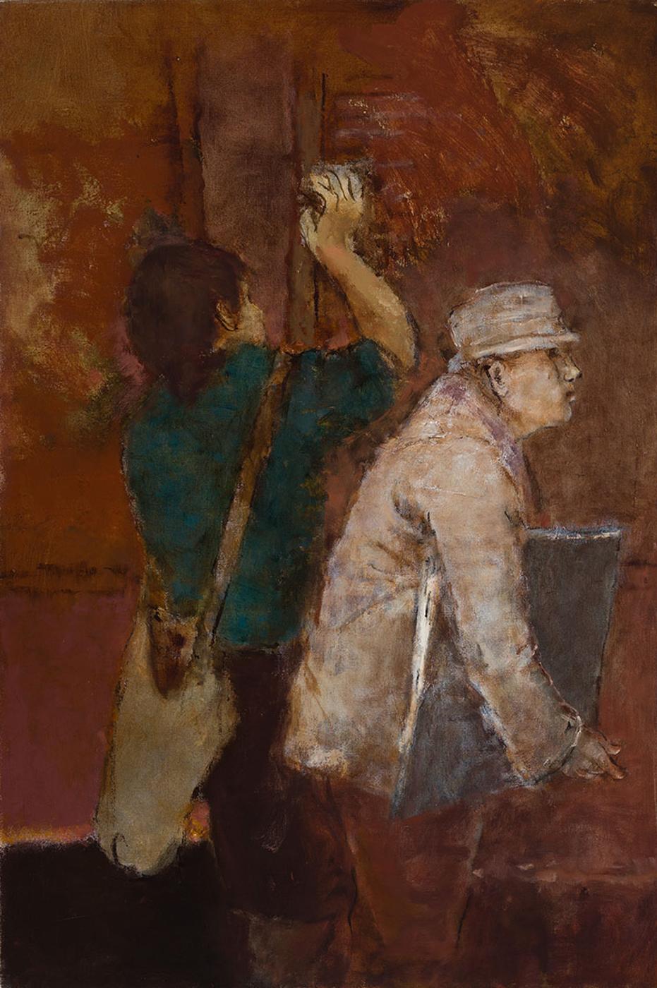 John Richard Fox (1927-2008) - Figures with Satchel and Portfolio