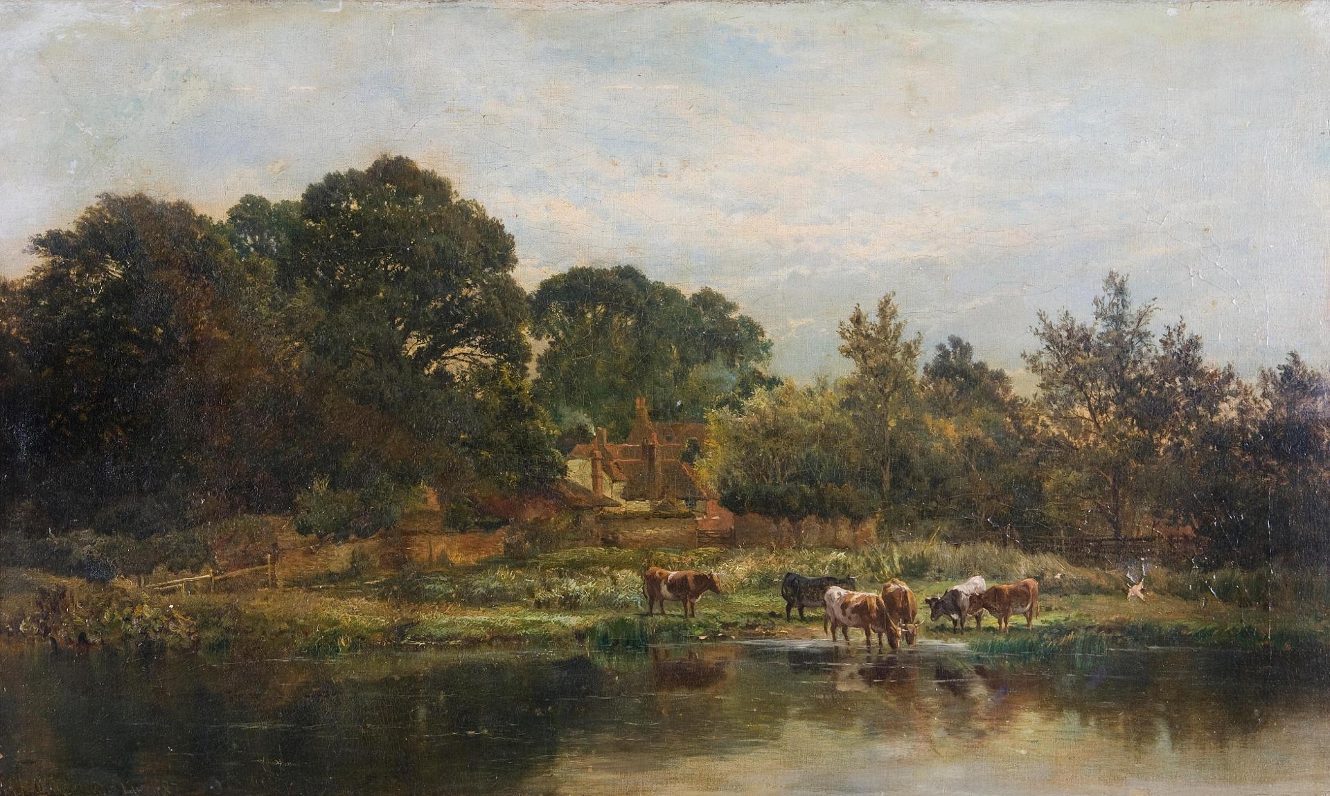 Alfred de Bréanski (1852-1928) - Cattle watering