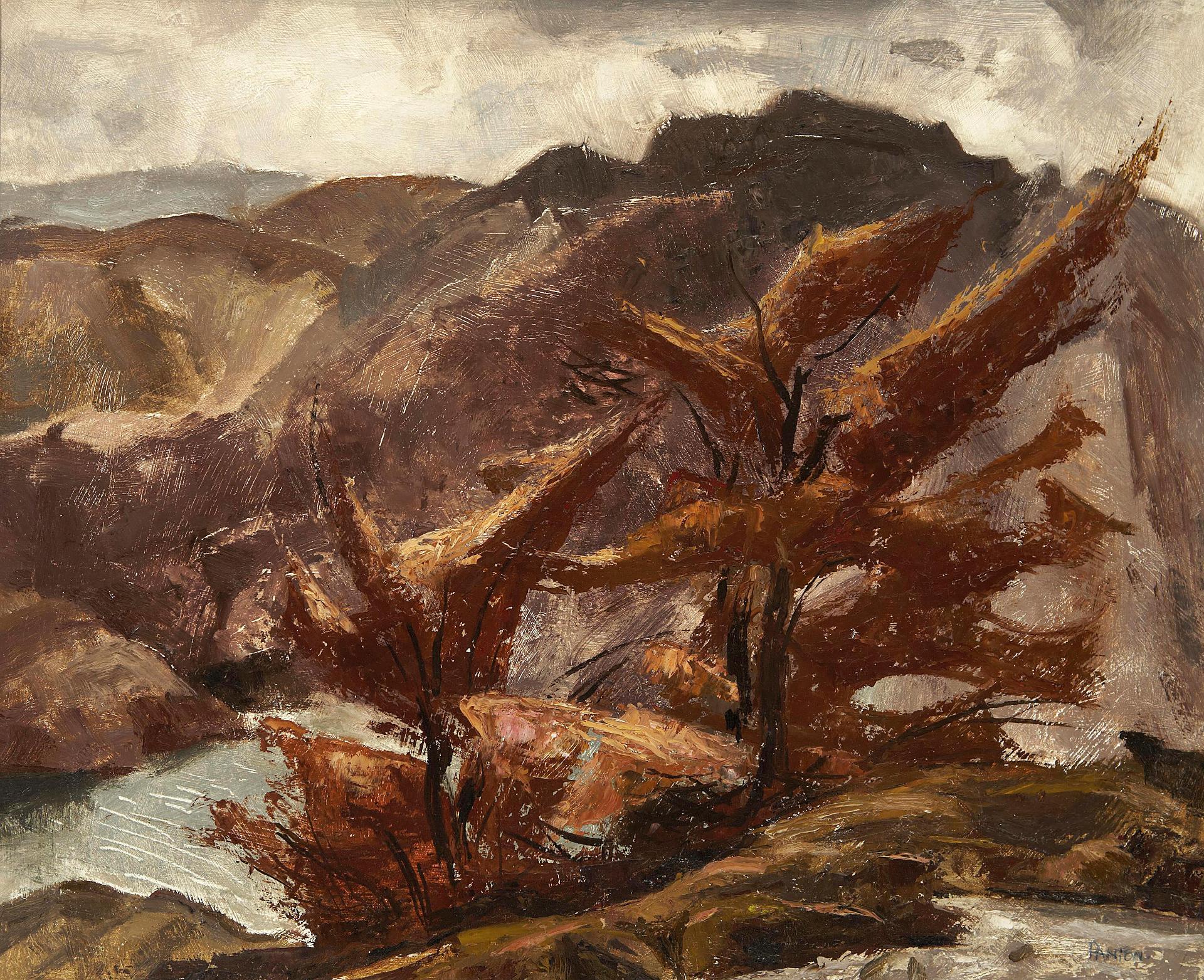 Lawrence Arthur Colley Panton (1894-1954) - Trees in a rocky landscape