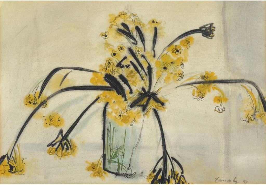 Takao Tanabe (1926) - Floral Still Life In Yellow