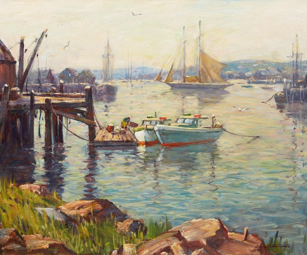 Thomas Hilton Garside (1906-1980) - Gloucester Harbour, Summer