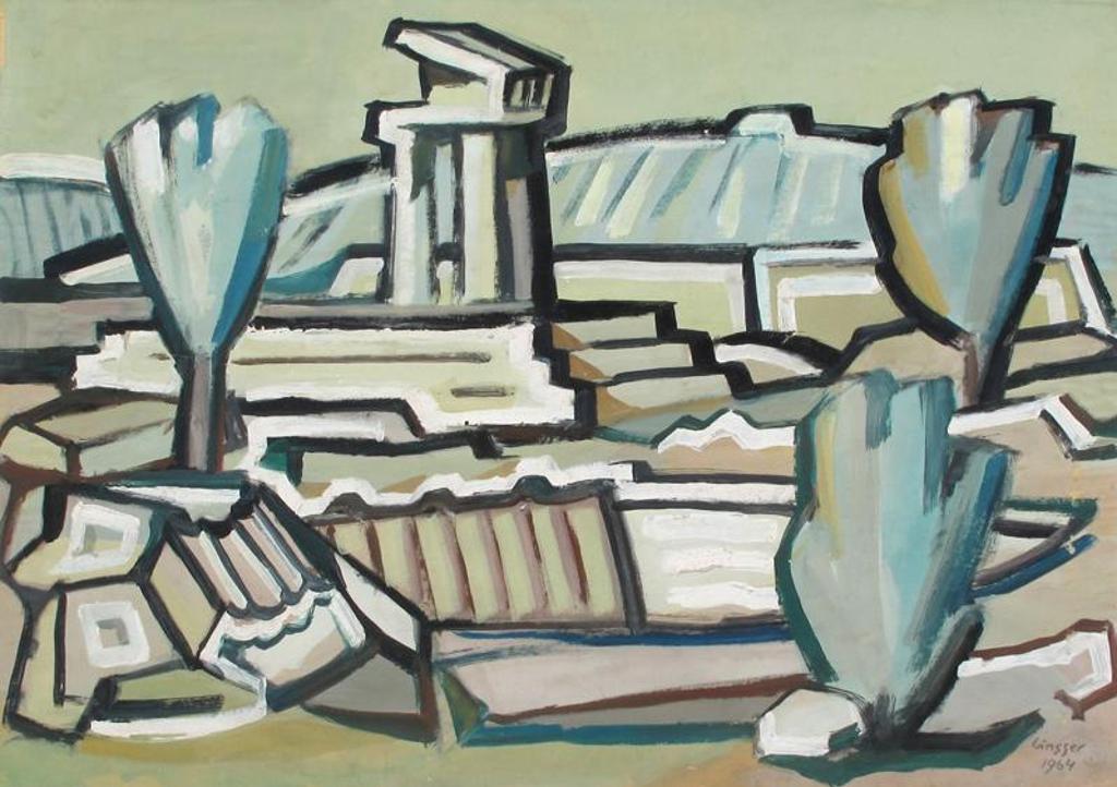 Helmut Linsser (1920-2003) - Greek Templum; 1964