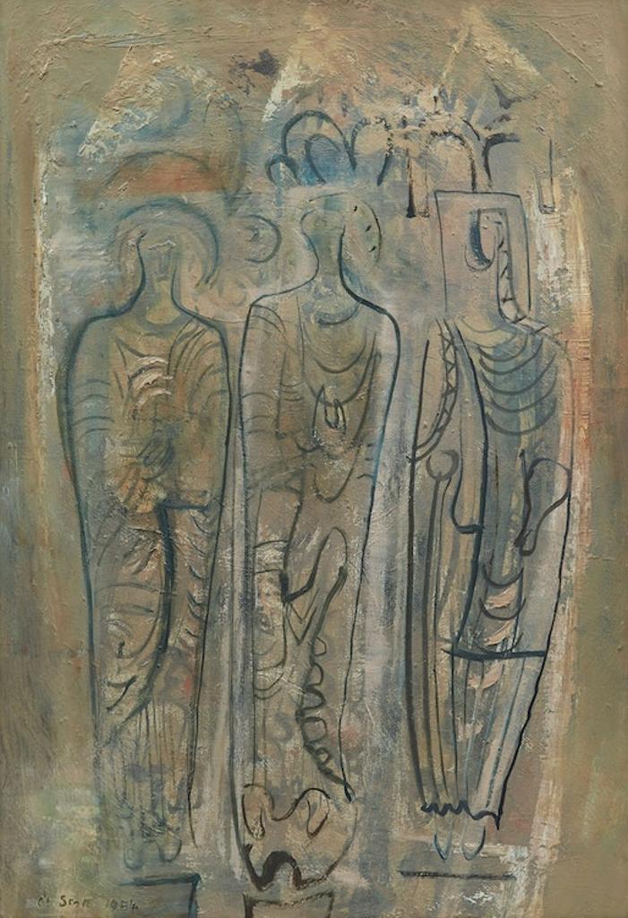 Marian Mildred Dale Scott (1906-1993) - Facade with Three Figures