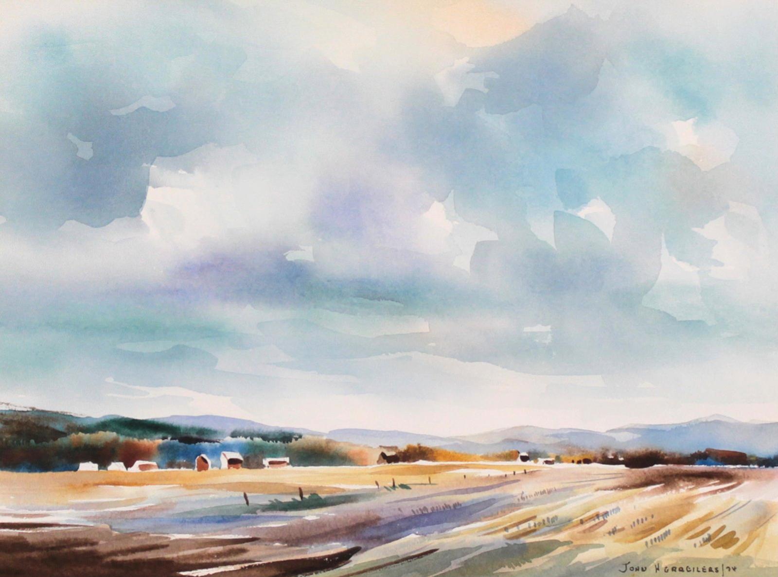 John Henry Herreilers (1924-2001) - Foothills Farmland Under A Dramatic Sky