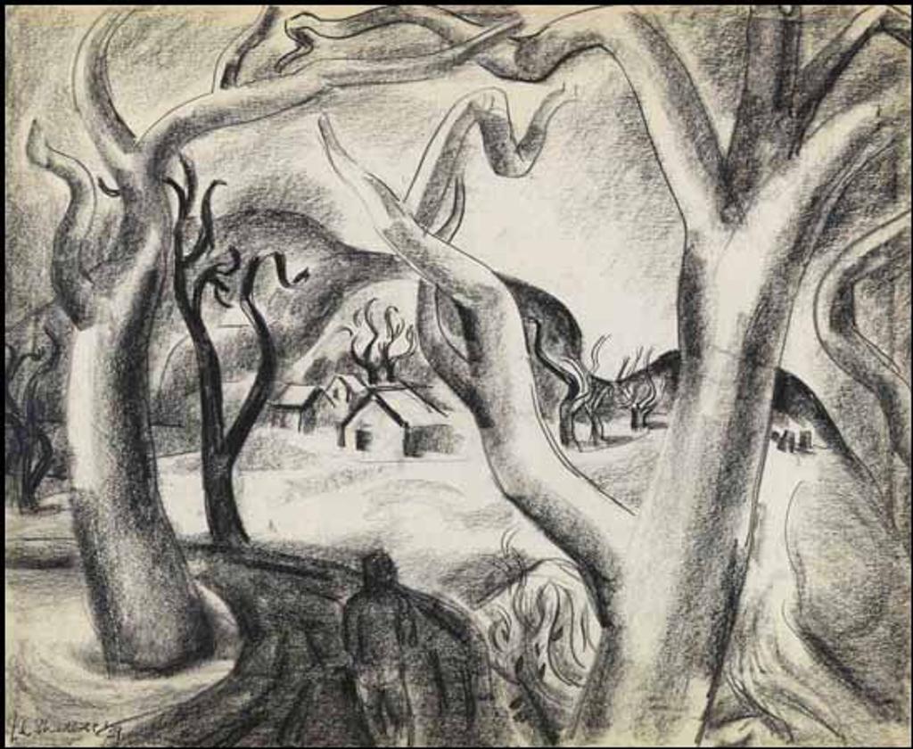 Jack Leaonard Shadbolt (1909-1998) - Rock and Tree Landscape, Victoria, BC
