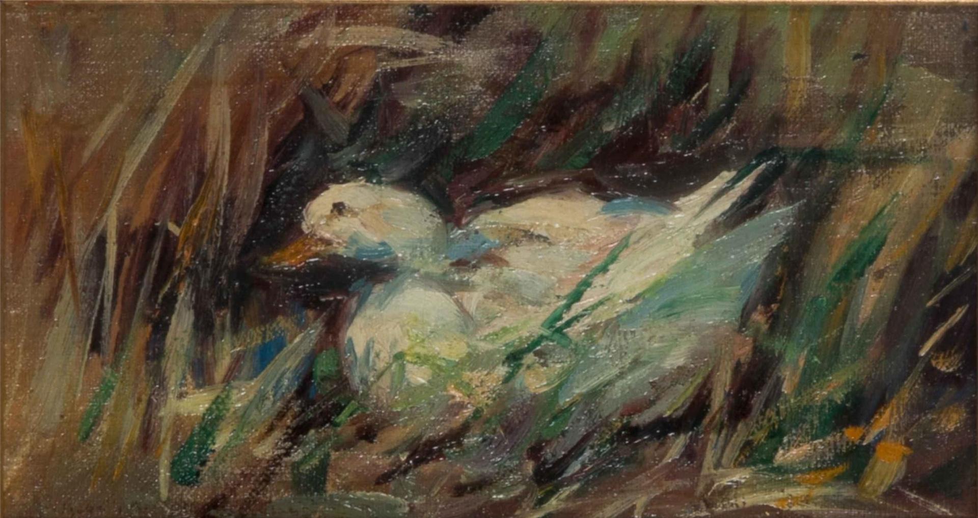 ATTRTIB. Elizabeth A.M. Knowles (1866-1928) - Duck in a Marsh