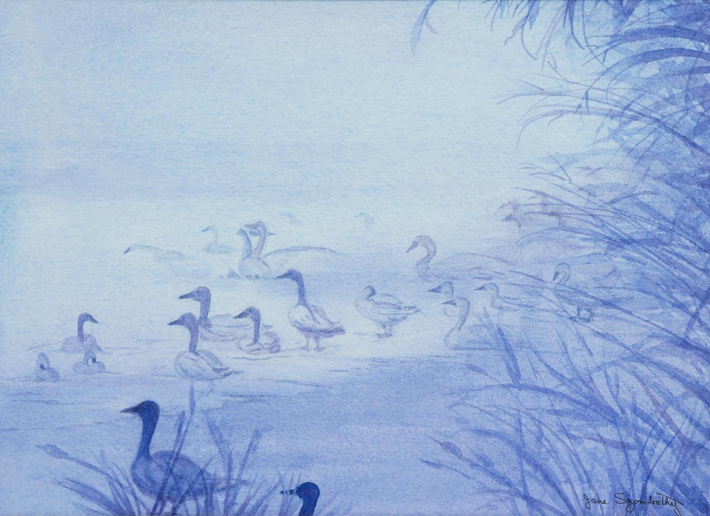 Jane Szombathy (1930-2017) - Geese at Twilight