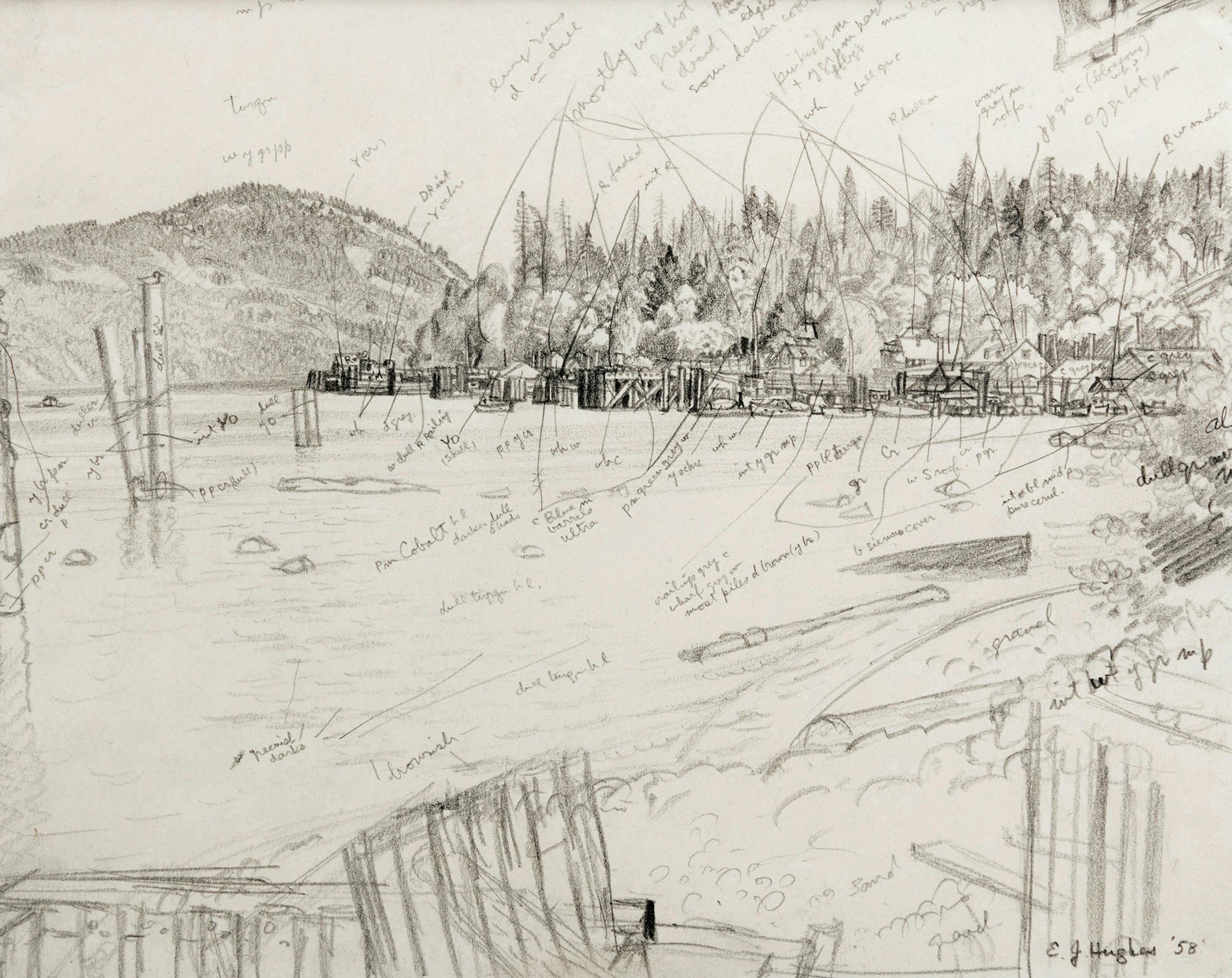 Edward John (E. J.) Hughes (1913-2007) - Cowichan Bay No.3