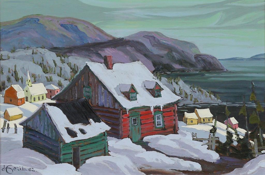 Vladimir Horik (1939) - Charlevoix Village Overlooking The St. Lawrence; 1982