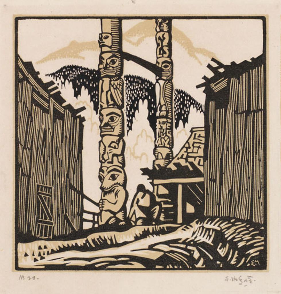 Edwin Headley Holgate (1892-1977) - Totem Poles, No. 1