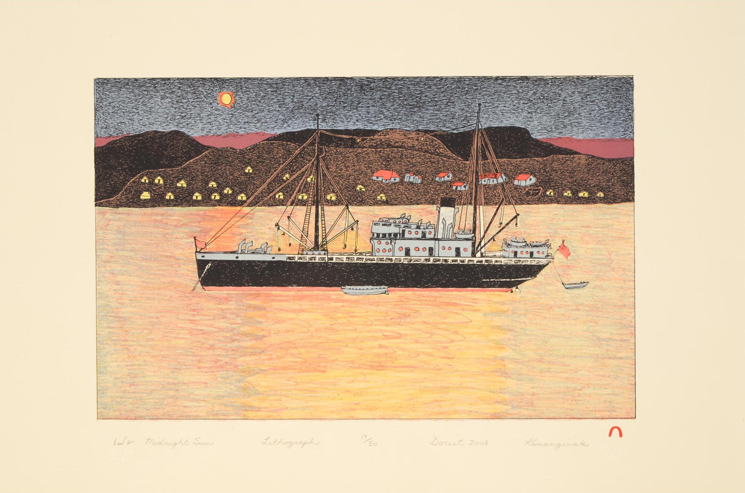 Kananginak Pootoogook (1935-2010) - Midnight Sun, 2008