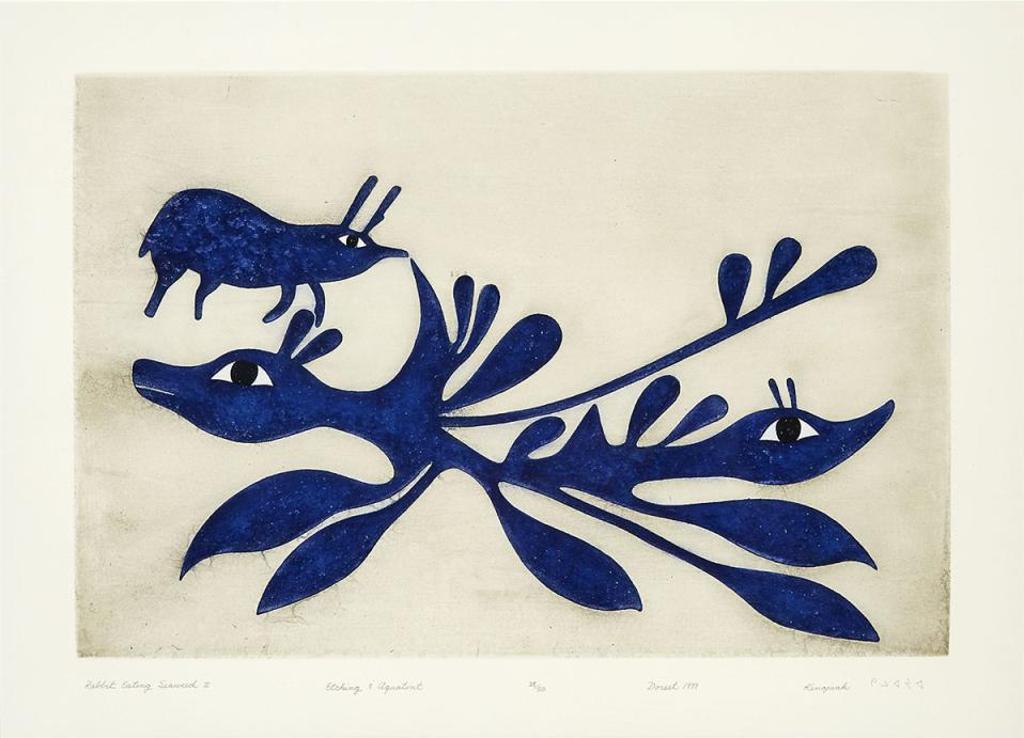 Kenojuak Ashevak (1927-2013) - Rabbit Eating Seaweed Ii
