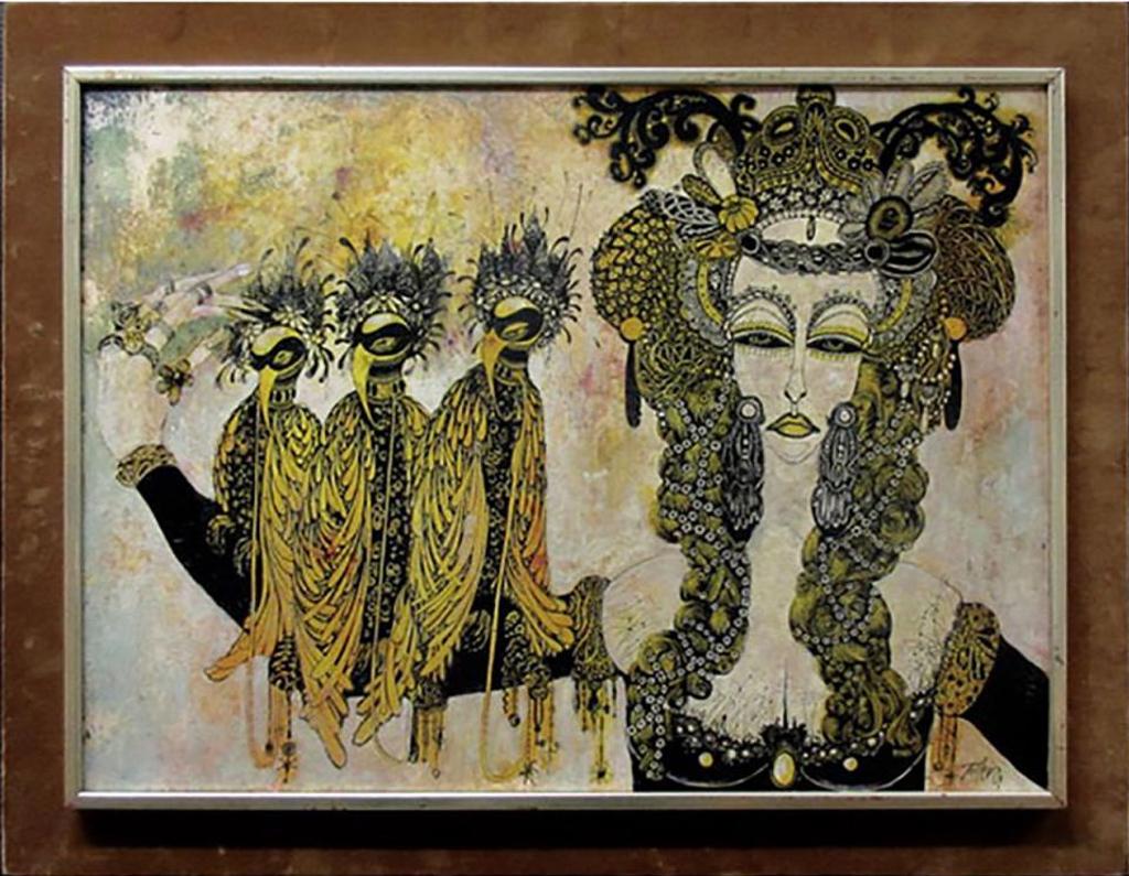 Toller Cranston (1949-2015) - Untitled (Queen And Her Birds)