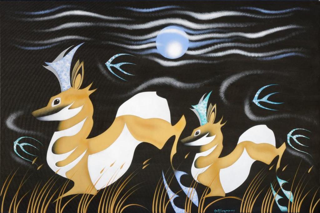 Joe M. Tapaquon - Untitled - Antelope and Moon