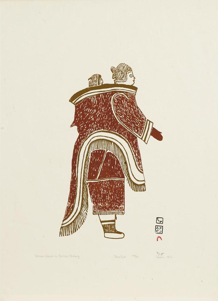 Sharni Pootoogook (1922-2003) - Woman Dressed In Caribou Clothing