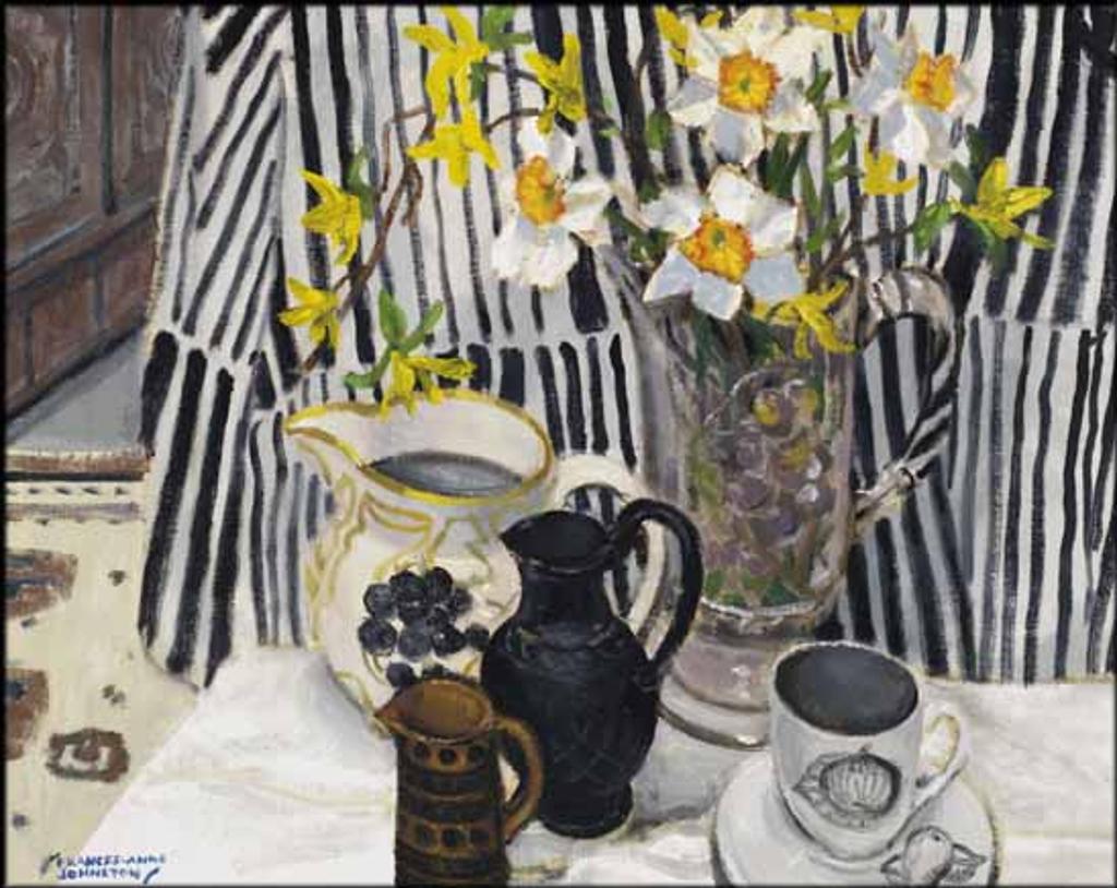 Frances Anne Johnston (1910-1987) - Still Life with Forsythia and Narcissi