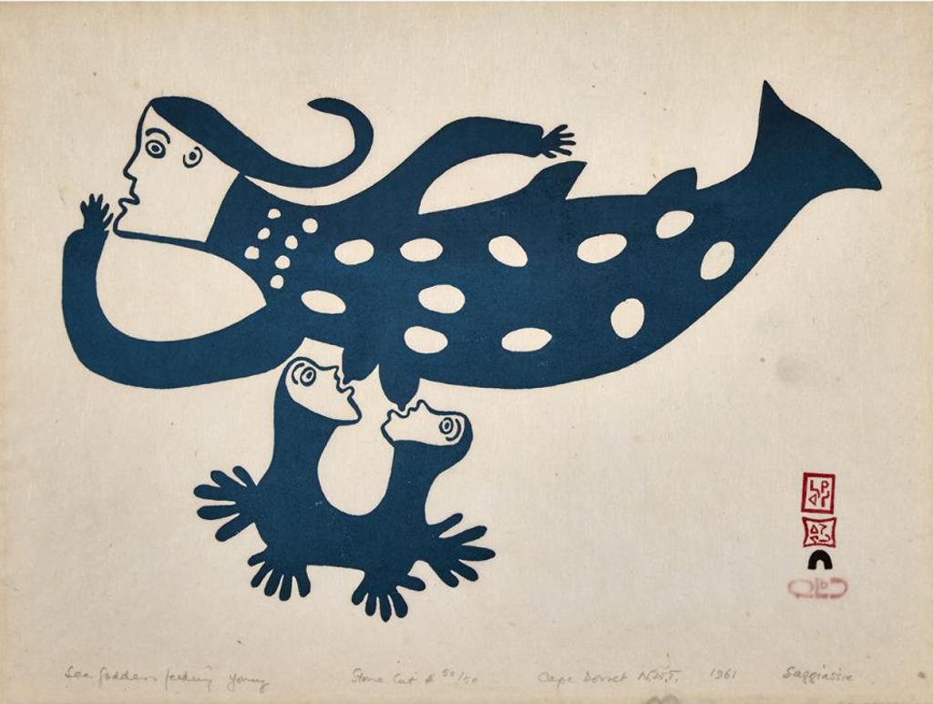 Sakiassie Ragee (1924-2003) - Sea Goddess Feeding Young