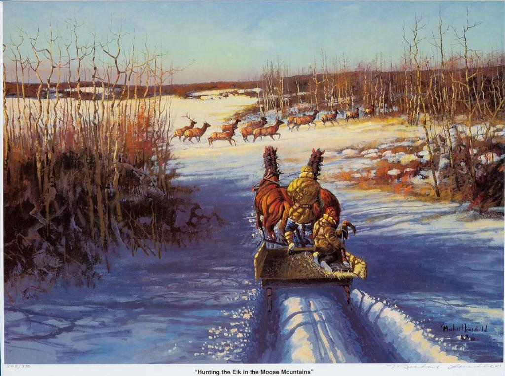 Michael Lonechild (1955) - Hunting the Elk in the Moose Mountains