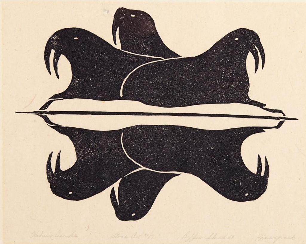 Kananginak Pootoogook (1935-2010) - Walrus On Ice