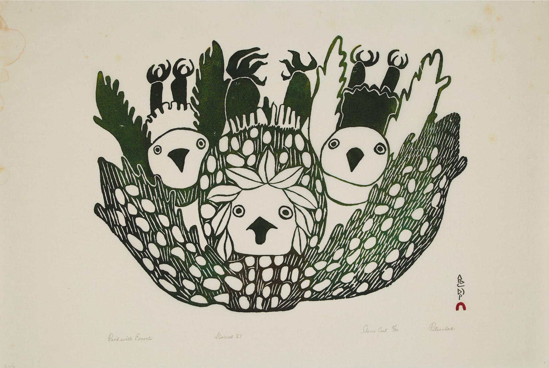 Pitseolak Ashoona (1904-1983) - Birds With Escorts