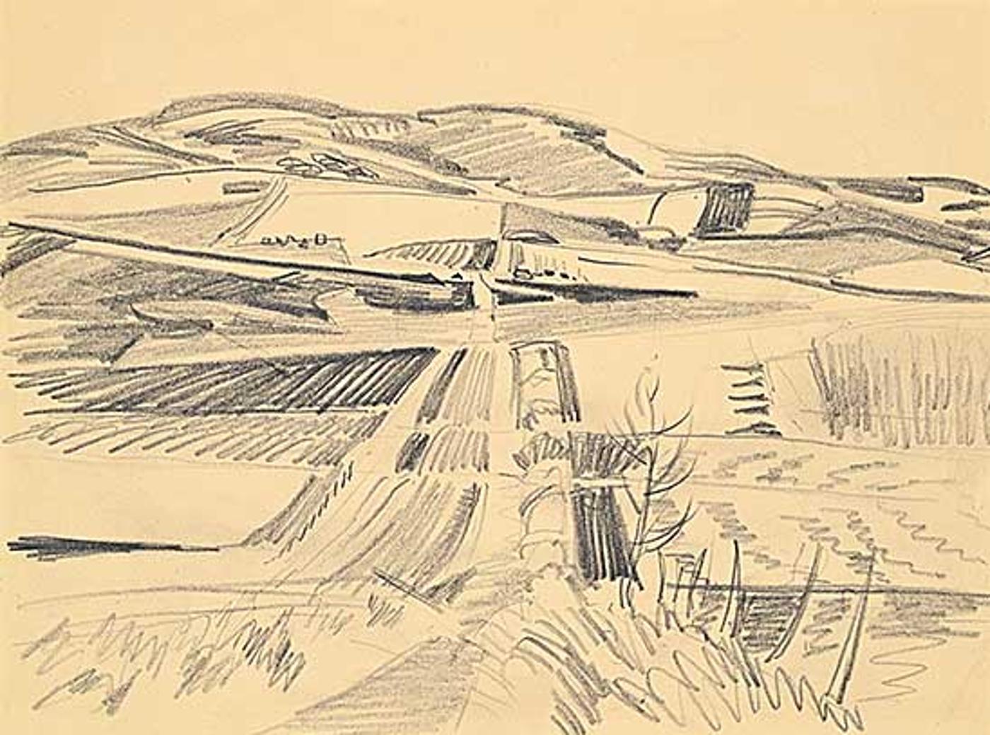 Illingworth Holey (Buck) Kerr (1905-1989) - Landscape Drawing