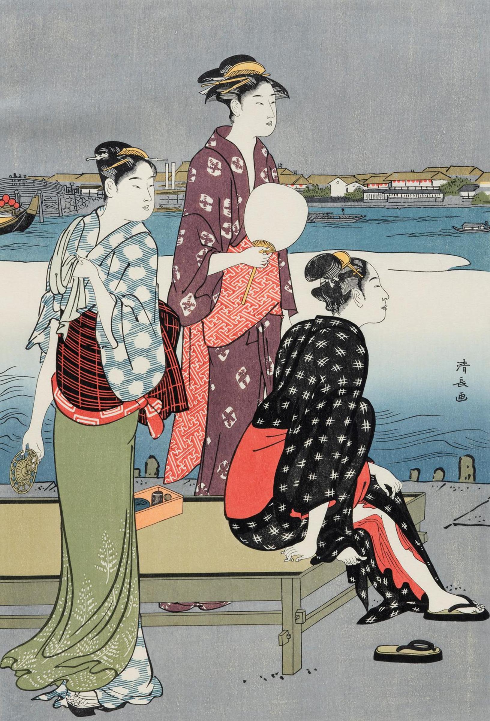 Torii Kiyonaga (1752-1815) - Summer Twilight on the Banks of the Sumida