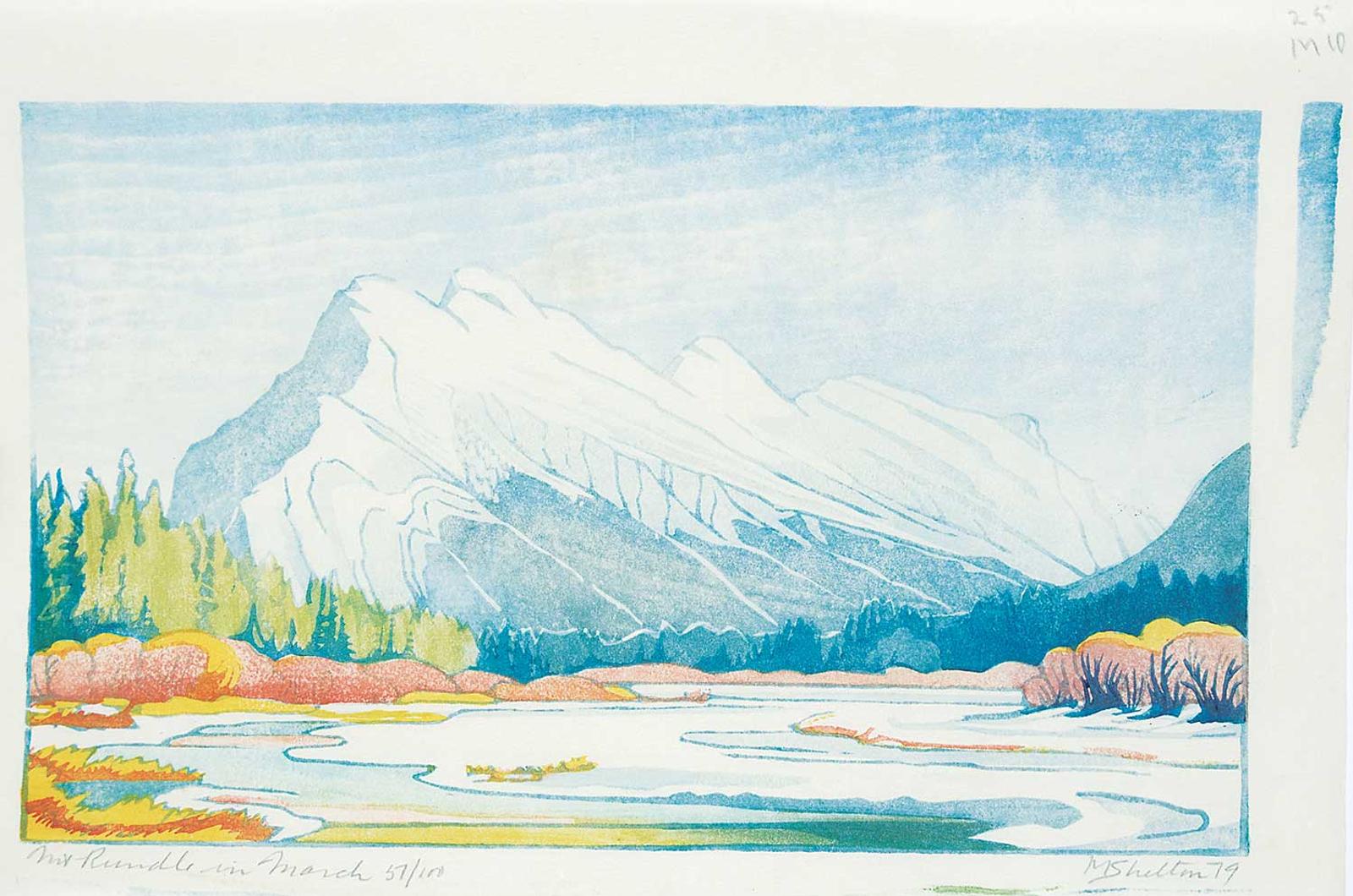 Margaret Dorothy Shelton (1915-1984) - Mount Rundle in March  #57/100