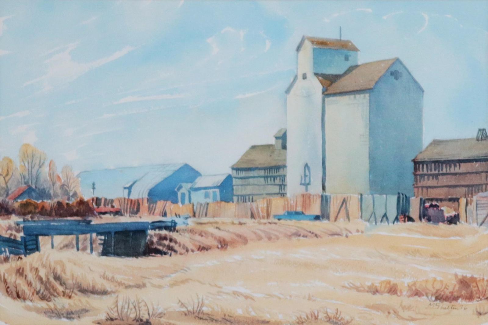 Margaret Dorothy Shelton (1915-1984) - Farm Buildings, Approaching Autumn; 1976