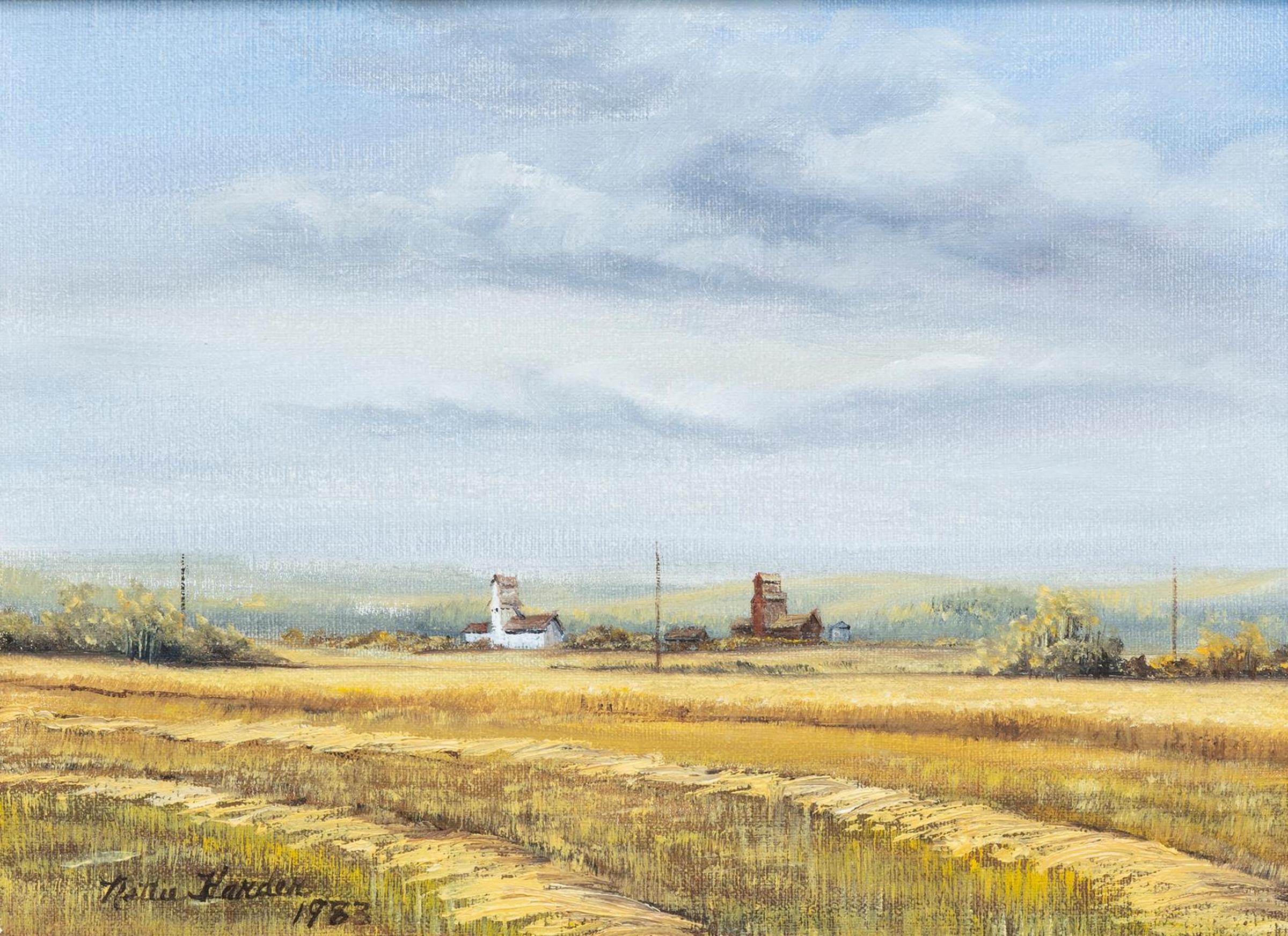 Nettie Harder (1932-2000) - Swathed Field Near Small Town