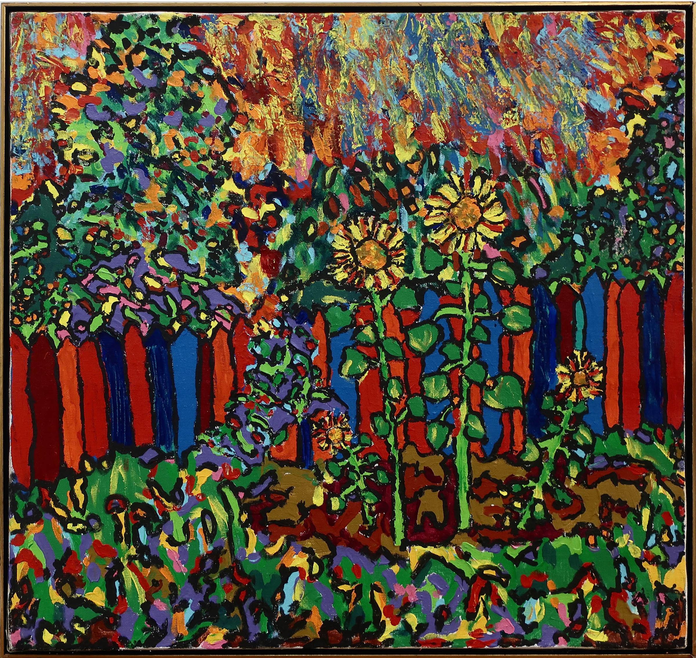 John Godfrey (1950-2001) - Backyard Sunflowers