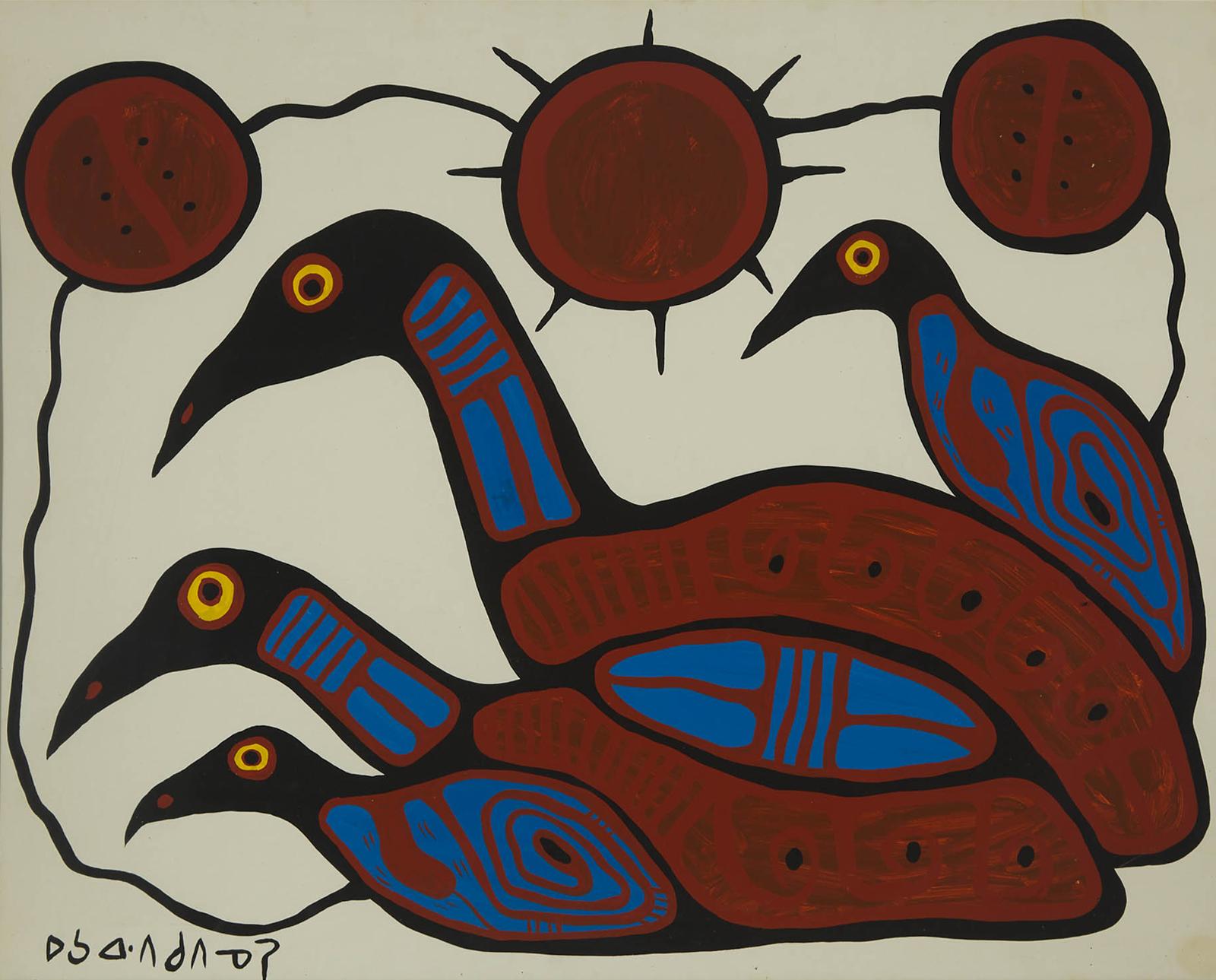 Norval H. Morrisseau (1931-2007) - Four Loons