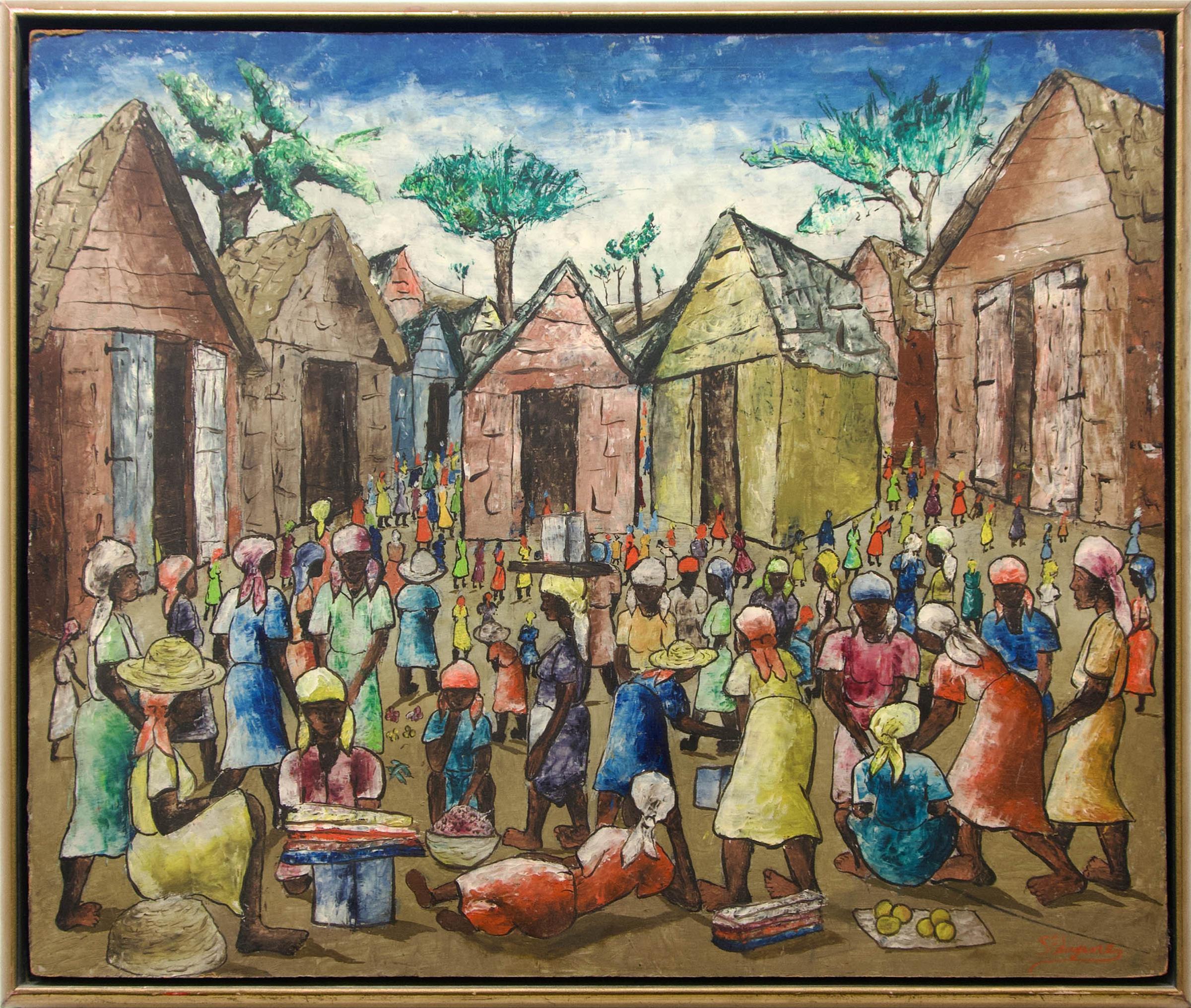S. Edugene - Untitled (Market Scene)