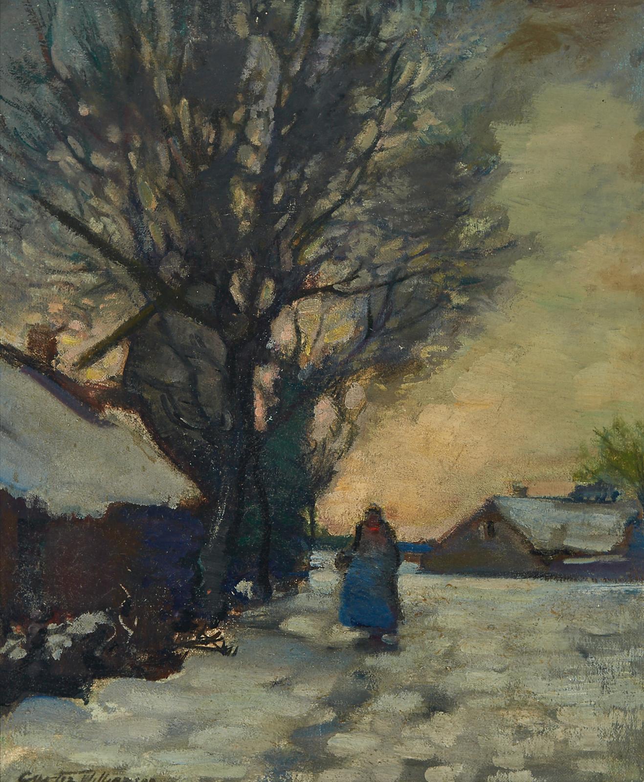 Albert Curtis Williamson (1867-1944) - Woman On Snowy Path, Evening