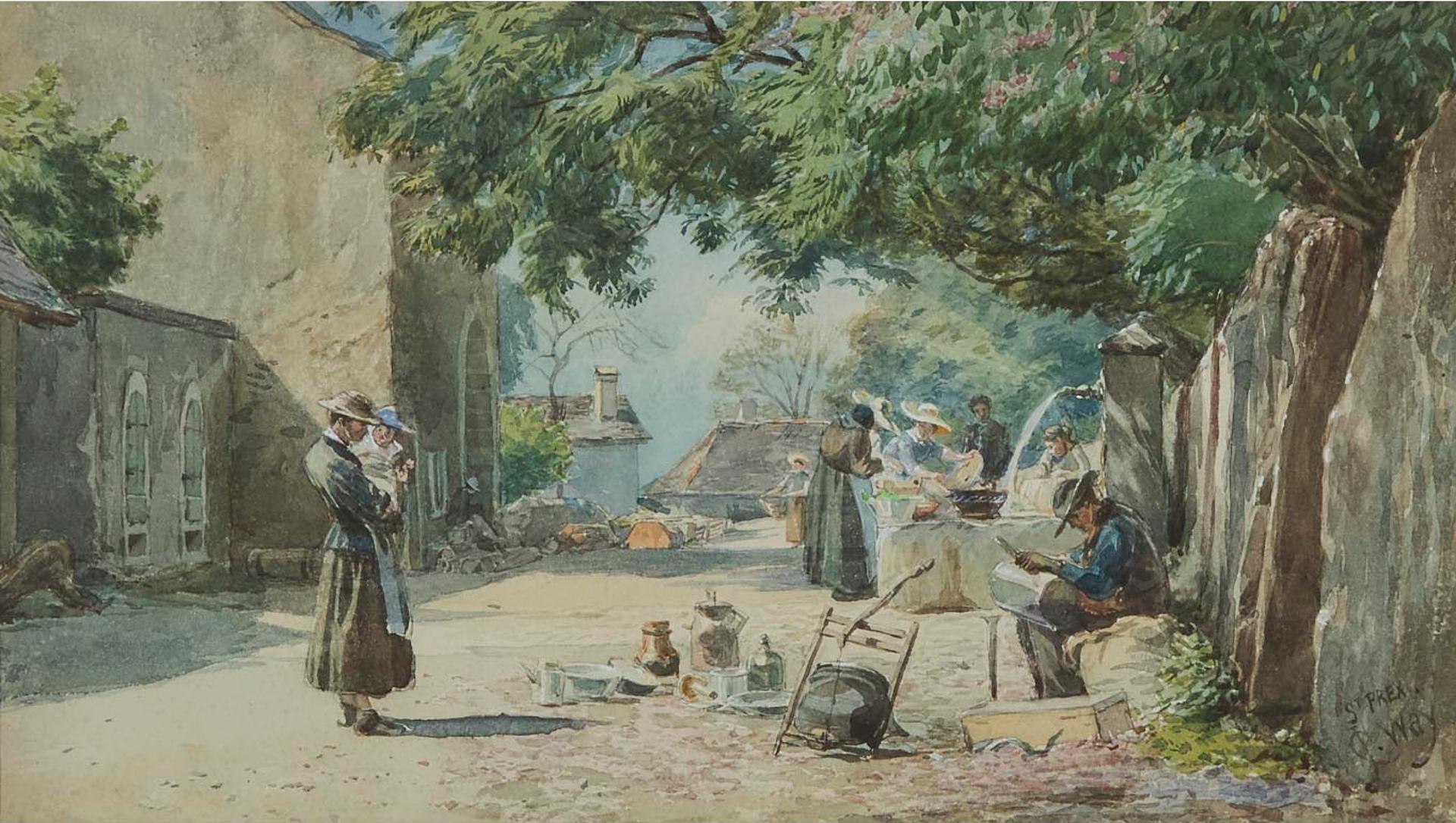 Charles Jones (C. J.) Way (1834-1919) - Village Market, Saint-Prex, Switzerland