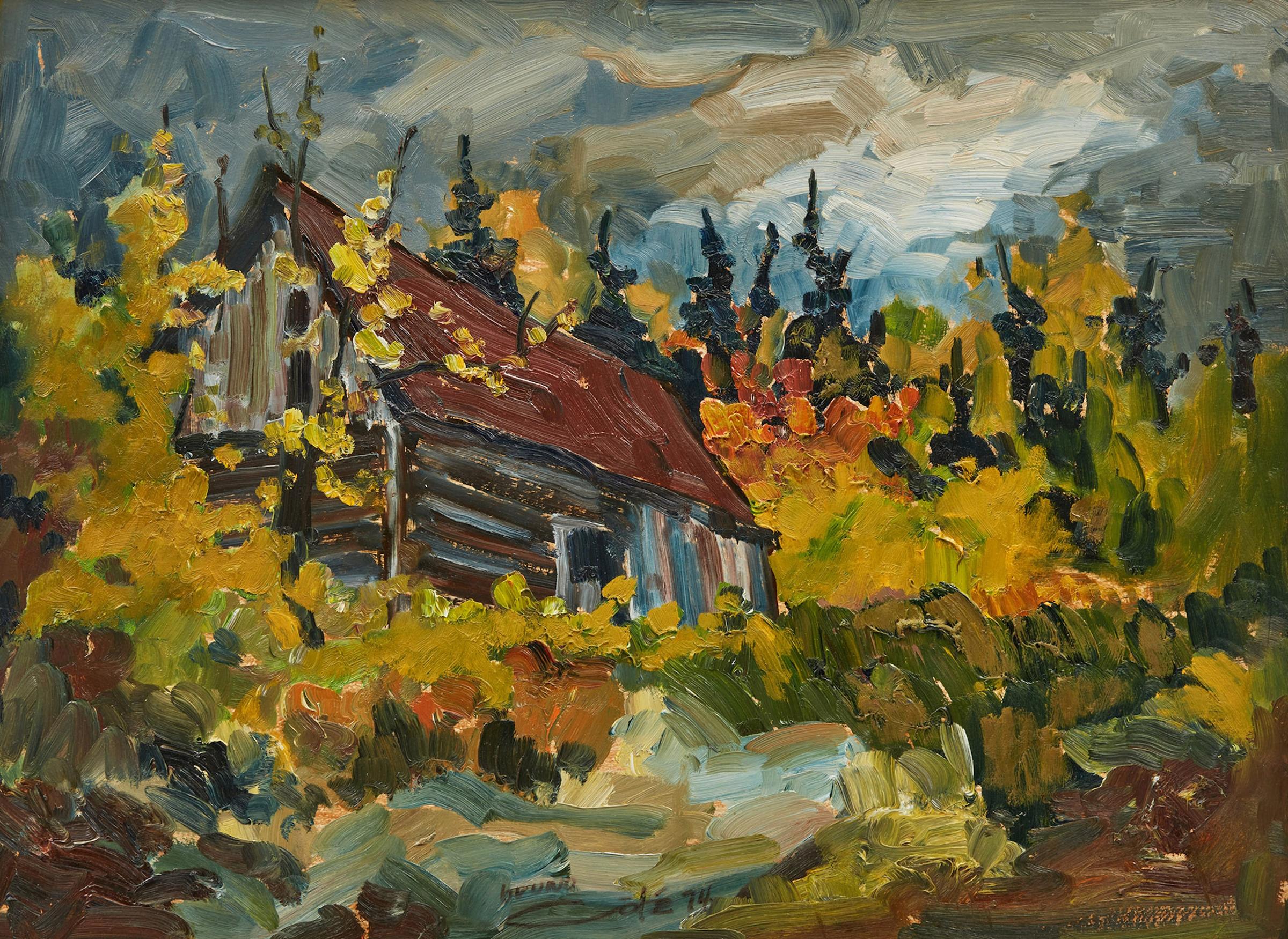 Bruno Cote (1940-2010) - Cabane en automne